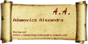 Adamovics Alexandra névjegykártya